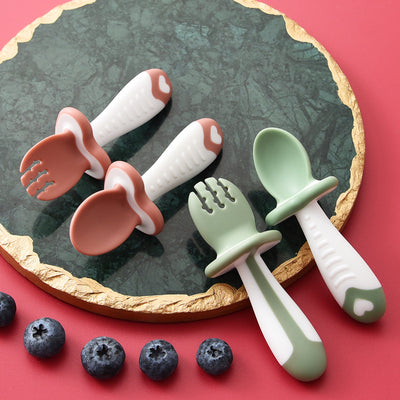 Cubiertos de Aprendizaje Suave para Bebé - Cuchara y Tenedor - Image 10