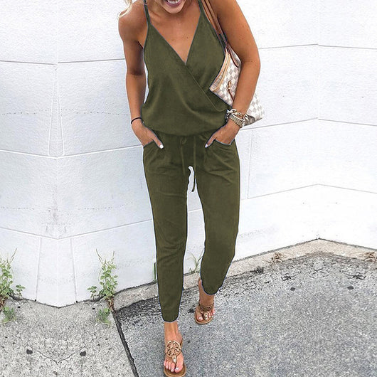 Jumpsuit Mujer con Tirantes y Bolsillos - Diseño Elegante con Cordones - Image 6