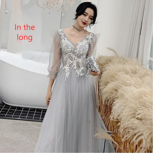 Vestido Gris para Dama de Honor - Image 17
