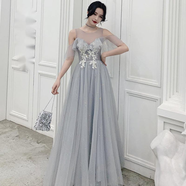 Vestido Gris para Dama de Honor