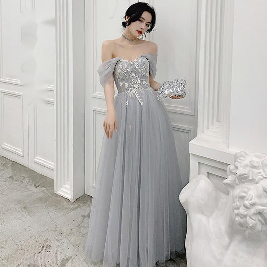 Vestido Gris para Dama de Honor - Image 5