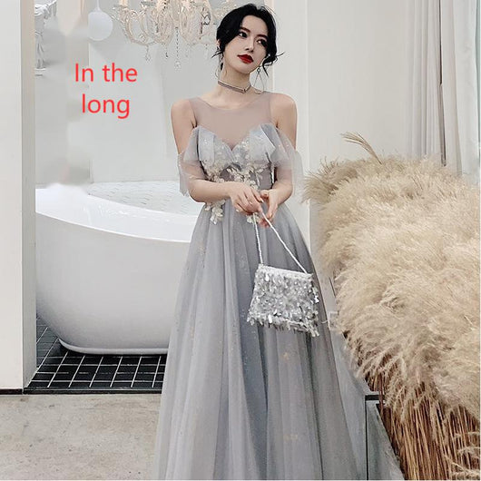 Vestido Gris para Dama de Honor - Image 9