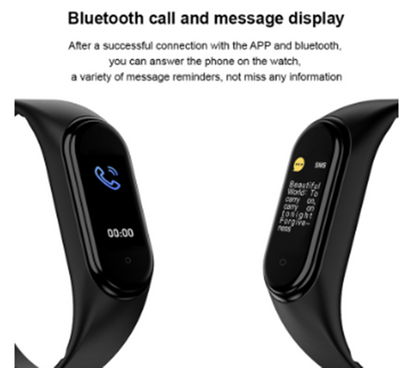 Pulsera Deportiva Inteligente Negro con Notificaciones SMS, Llamadas y WeChat - Image 6
