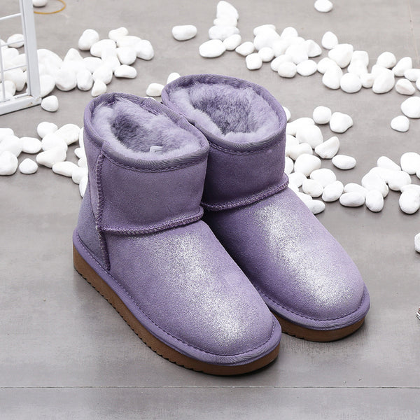 Botas de Nieve Cortas para Mujer con Forro Cálido y Terciopelo
