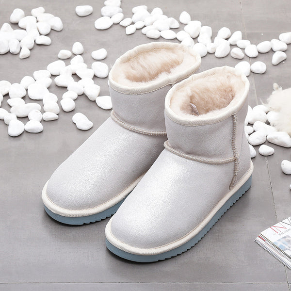 Botas de Nieve Cortas para Mujer con Forro Cálido y Terciopelo