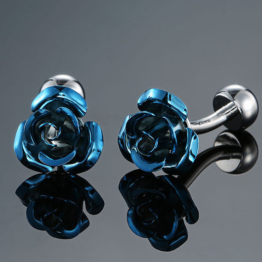 Mancuernillas Vintage con Patrón de Cristal Esmaltado Azul - Image 24