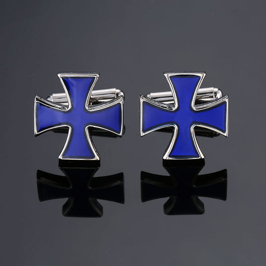 Mancuernillas Vintage con Patrón de Cristal Esmaltado Azul - Image 30