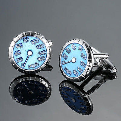 Mancuernillas Vintage con Patrón de Cristal Esmaltado Azul - Image 33