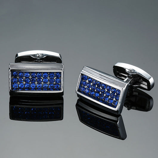 Mancuernillas Vintage con Patrón de Cristal Esmaltado Azul - Image 34