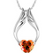 Hearts and Arrows Angel Wings Crystal Necklace Water lotus Rojo
