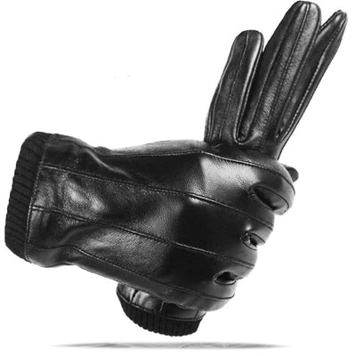 Guantes de Cuero Oveja Invierno para Hombre con Pantalla Táctil