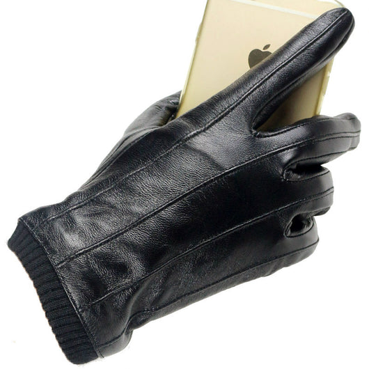 Guantes de Cuero Oveja Invierno para Hombre con Pantalla Táctil - Image 4