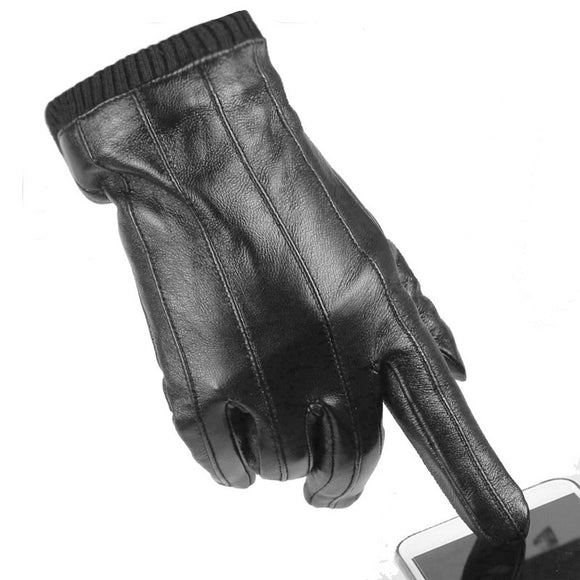 Guantes de Cuero Oveja Invierno para Hombre con Pantalla Táctil