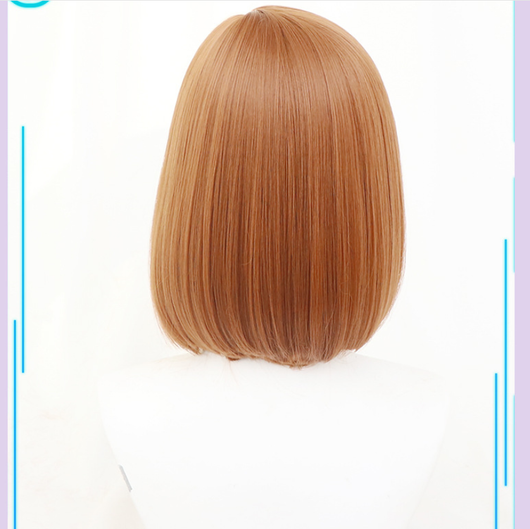 Peluca Corta Degradado Marrón Naranja - Estilo Combate Nagizaki con Corte Lateral - Image 10