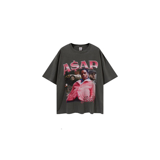 Camiseta Casual Hip Hop Rapper con Estampado Gráfico - Image 8