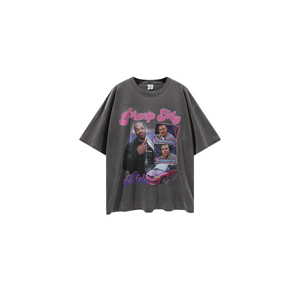 Camiseta Casual Hip Hop Rapper con Estampado Gráfico
