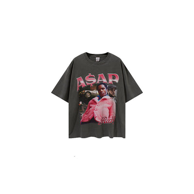Camiseta Casual Hip Hop Rapper con Estampado Gráfico - Image 4