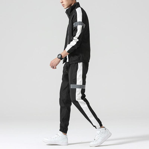 Conjunto Deportivo Hombre: Pantalón Leggings + Chaqueta Cuello Alto
