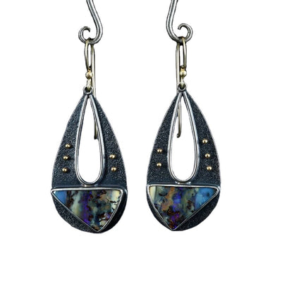 Aretes Bohemios Vintage Resina Gota de Agua Triángulo Hueco Elegantes - Image 5