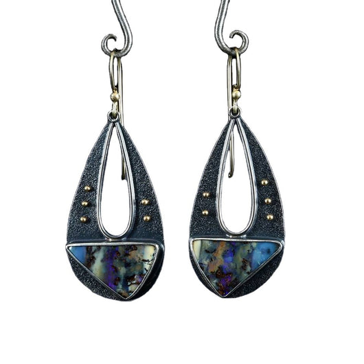 Aretes Bohemios Vintage Resina Gota de Agua Triángulo Hueco Elegantes - Image 5