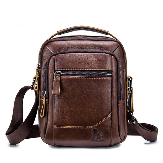 Bolsa Vertical de Cuero Genuino para Hombre Estilo Retro Cuadrada - Image 8