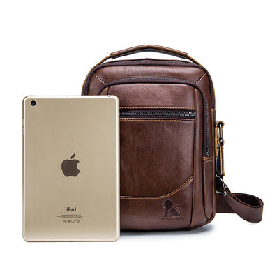 Bolsa Vertical de Cuero Genuino para Hombre Estilo Retro Cuadrada - Image 10