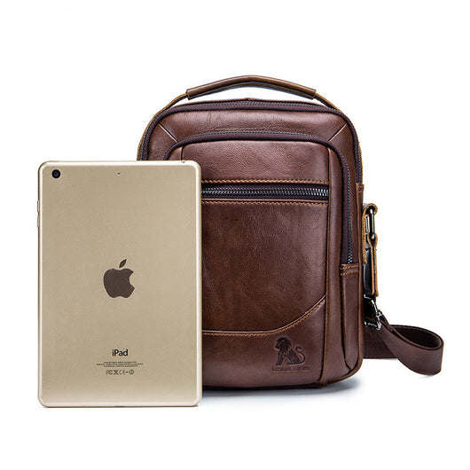 Bolsa Vertical de Cuero Genuino para Hombre Estilo Retro Cuadrada - Image 10