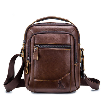 Bolsa Vertical de Cuero Genuino para Hombre Estilo Retro Cuadrada - Image 3