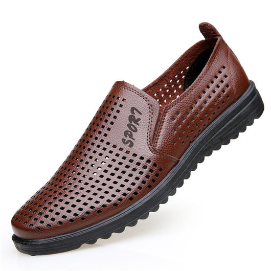 Sandalias de Cuero Hueco para Hombre - Comodidad Casual - Image 9