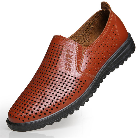 Sandalias de Cuero Hueco para Hombre - Comodidad Casual - Image 5