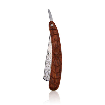 Navaja Plegable Acero Inoxidable Damasco con Veta de Madera - Image 2