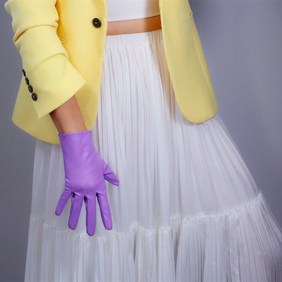 Guantes de Cuero Sintético con Puño Lavanda - Image 4