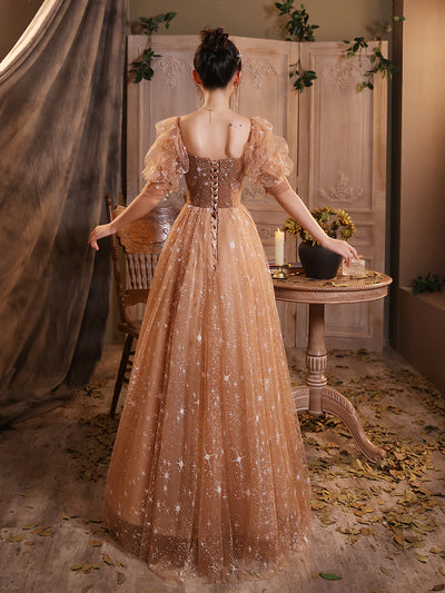 Vestido de Noche Elegante con Falda Voluminosa Estilo Francés