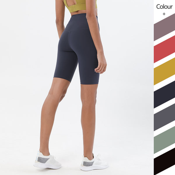 Pantalones Yoga Cintura Alta Levanta Glúteos Shorts Ajustados Cinco Puntos