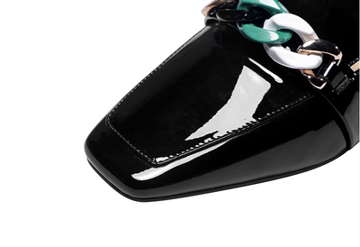 Zapatos de Tacón Grueso con Punta Cuadrada para Mujer Talla Grande - Image 8