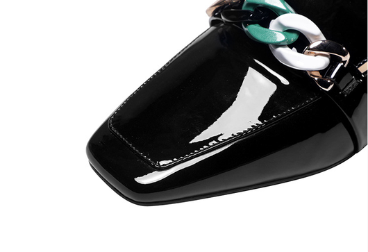 Zapatos de Tacón Grueso con Punta Cuadrada para Mujer Talla Grande - Image 8