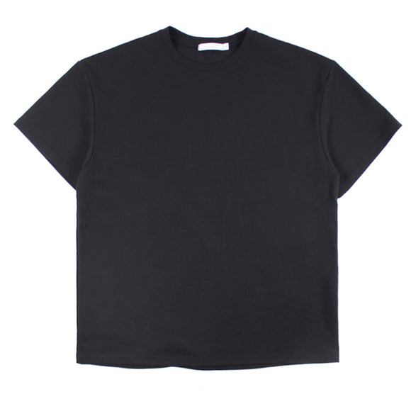 Camiseta Coreana de Algodón Puro Manga Corta Cuello Redondo