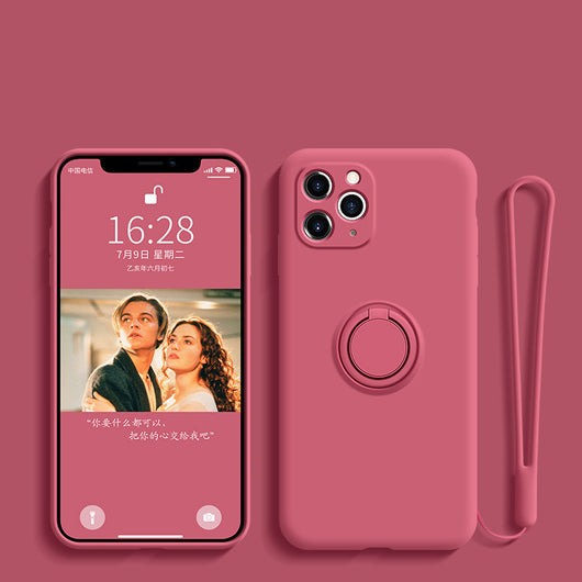 Funda de Silicona Líquida Compatible con Apple con Anillo Soporte - Image 19