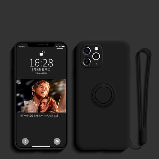 Funda de Silicona Líquida Compatible con Apple con Anillo Soporte - Image 7