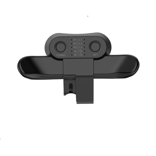 Black PS4 handle back clip key extender with two programmable paddles, Turbo and Set buttons, and mapping indicators. - Image 5