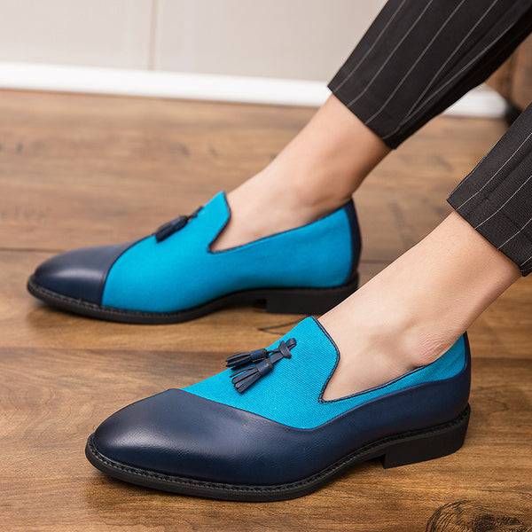 Zapatos de Cuero Casual con Punta Afilada para Hombre