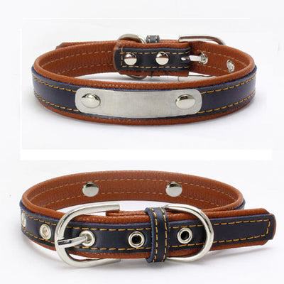 Collar Doble de Cuero con Refuerzo para Correa de Perro - Image 15
