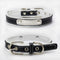 Collar Doble de Cuero con Refuerzo para Correa de Perro