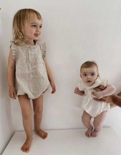 Vestido Lino Vegano sin Mangas con Cuello de Encaje - Image 4