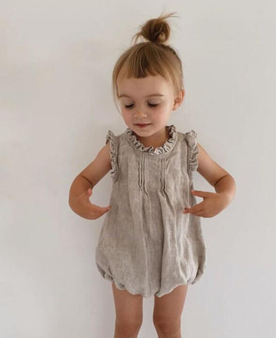 Vestido Lino Vegano sin Mangas con Cuello de Encaje - Image 6