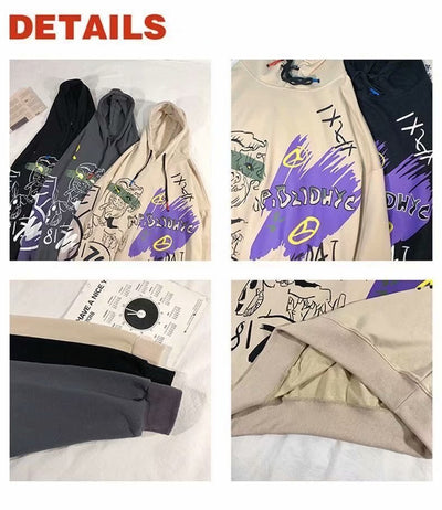 Sudadera Hip-hop Oversize con Capucha y Estampado para Hombre - Image 16