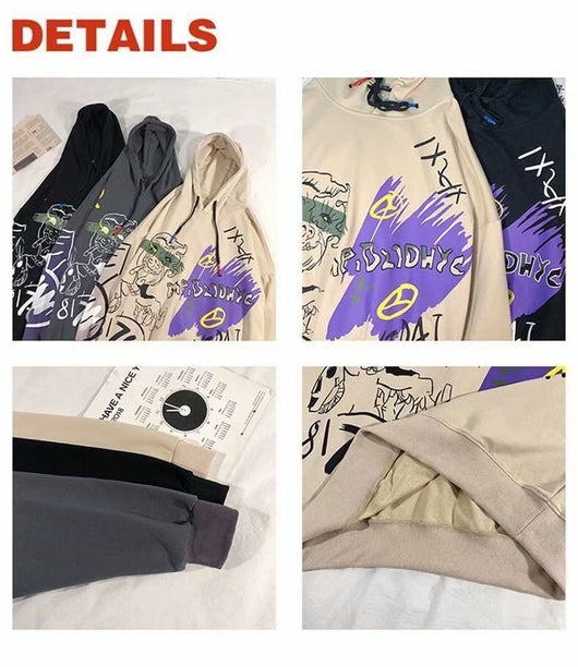 Sudadera Hip-hop Oversize con Capucha y Estampado para Hombre - Image 16