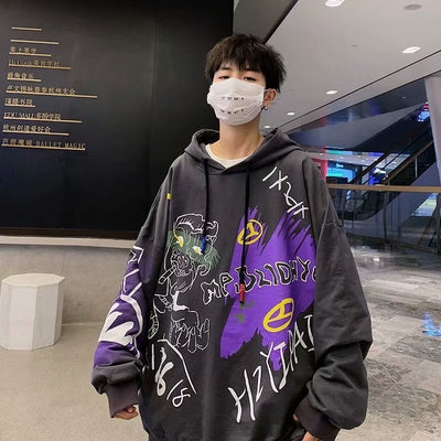Sudadera Hip-hop Oversize con Capucha y Estampado para Hombre - Image 2