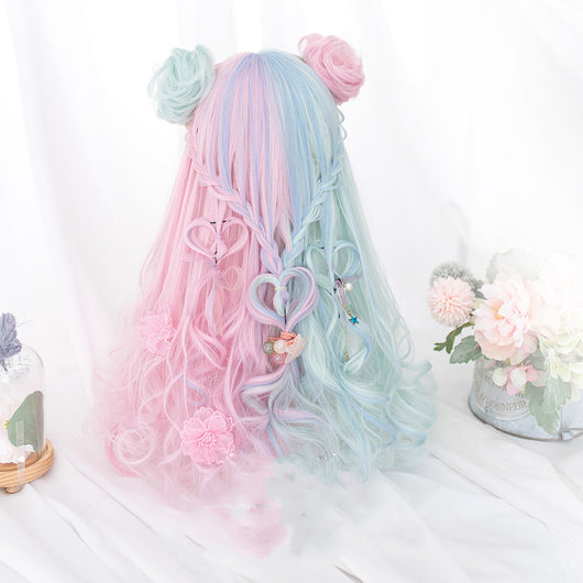 Peluca Lolita Harajuku Soft Girl Rizos Largos Color Macaron - Image 8