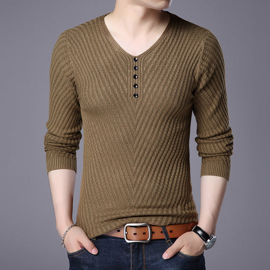 Blusa Casual V-Escote para Primavera y Otoño